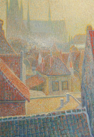 Blick zur Kirche in Woerden von Leo Gestel